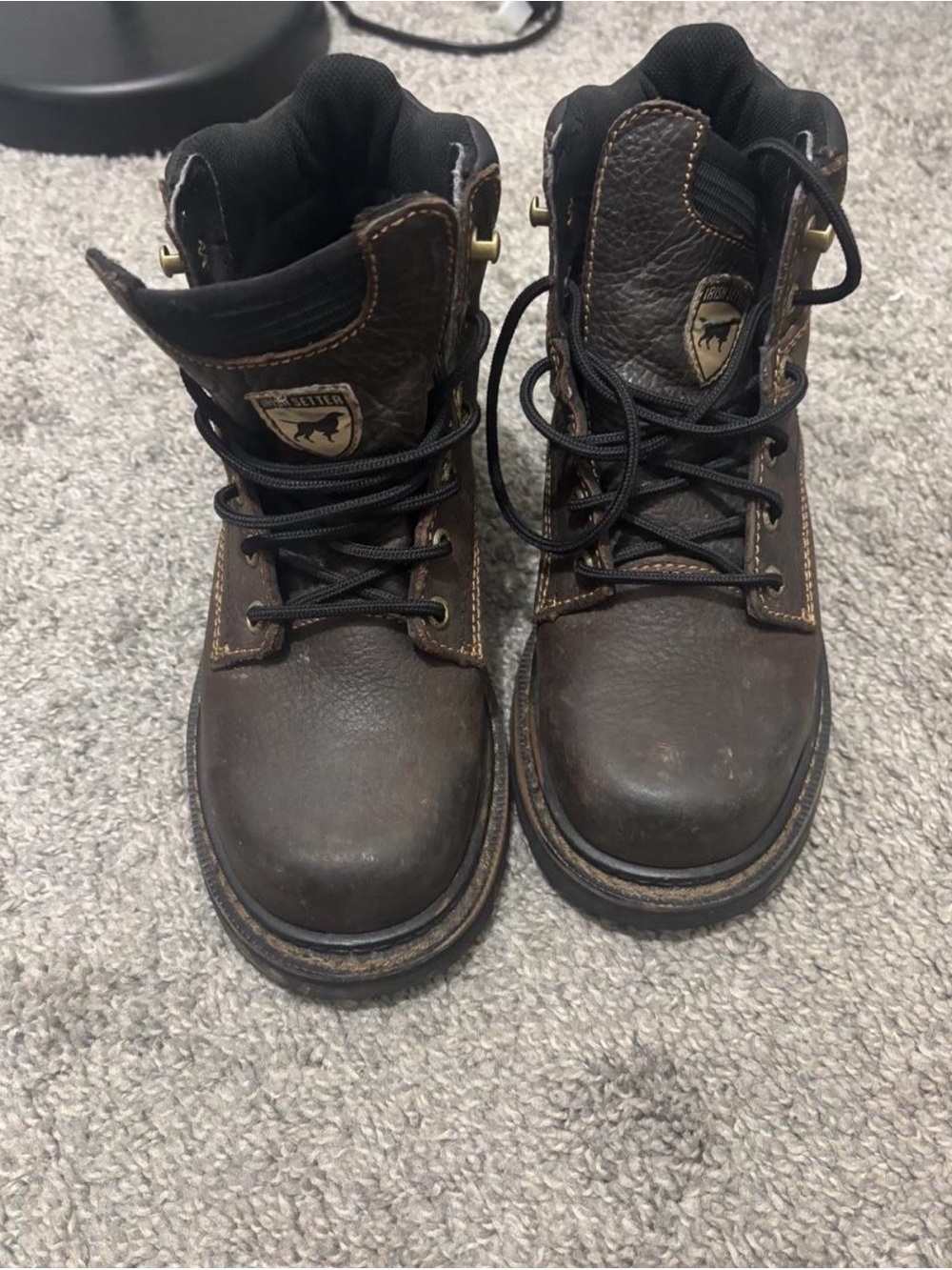 Irish Setter Brown Leather Lace-Up Combat Boots